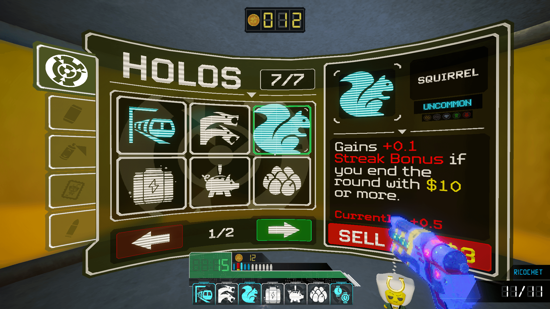 Lucky Shot run info panel
