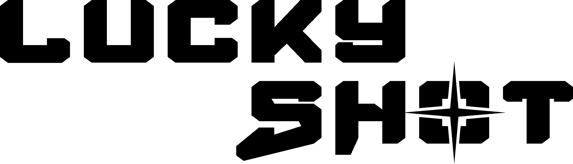 Lucky Shot title in black without outline