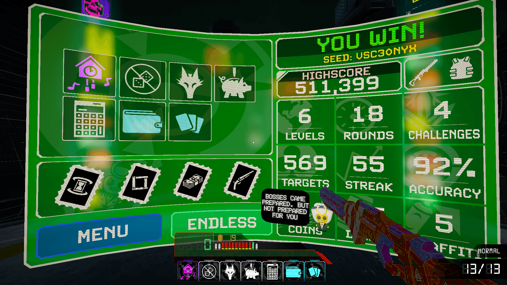Lucky Shot win screen